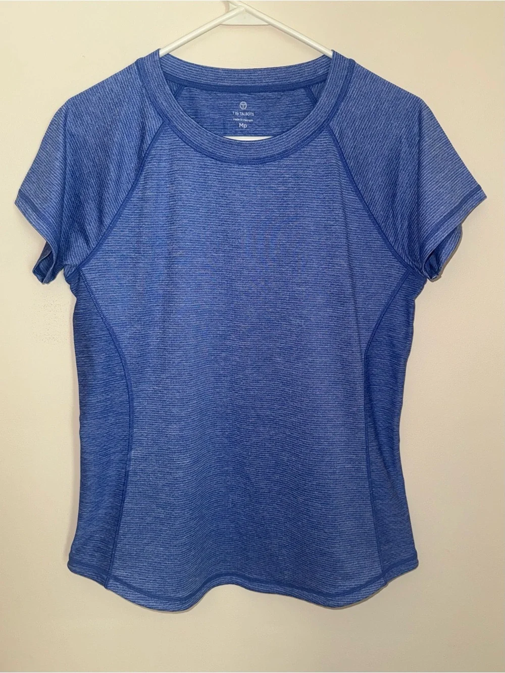 T by Talbots Active Tee Shirt Women’s Medium Petite MP Blue Short Sleeve Workout - Picture 1 of 5